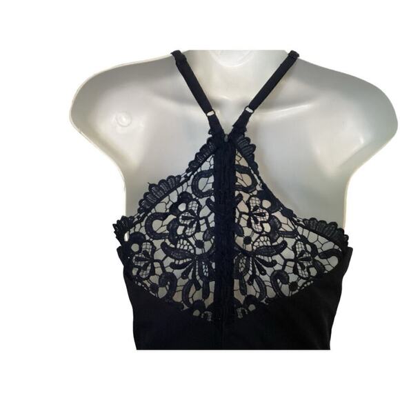NWT Mi Ami Adjustable Straps Navy Crosses in Back w/Sheer Lace Jumpsuit  L - Picture 8 of 8